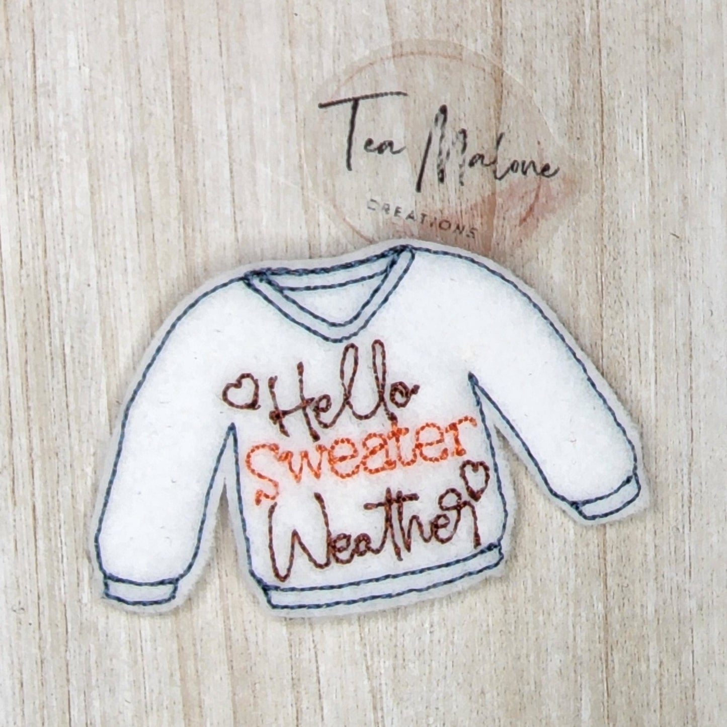Hello Sweater Weather Embroidery Design
