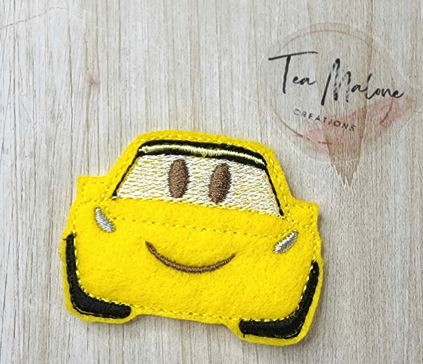 Yellow Car Embroidery Design