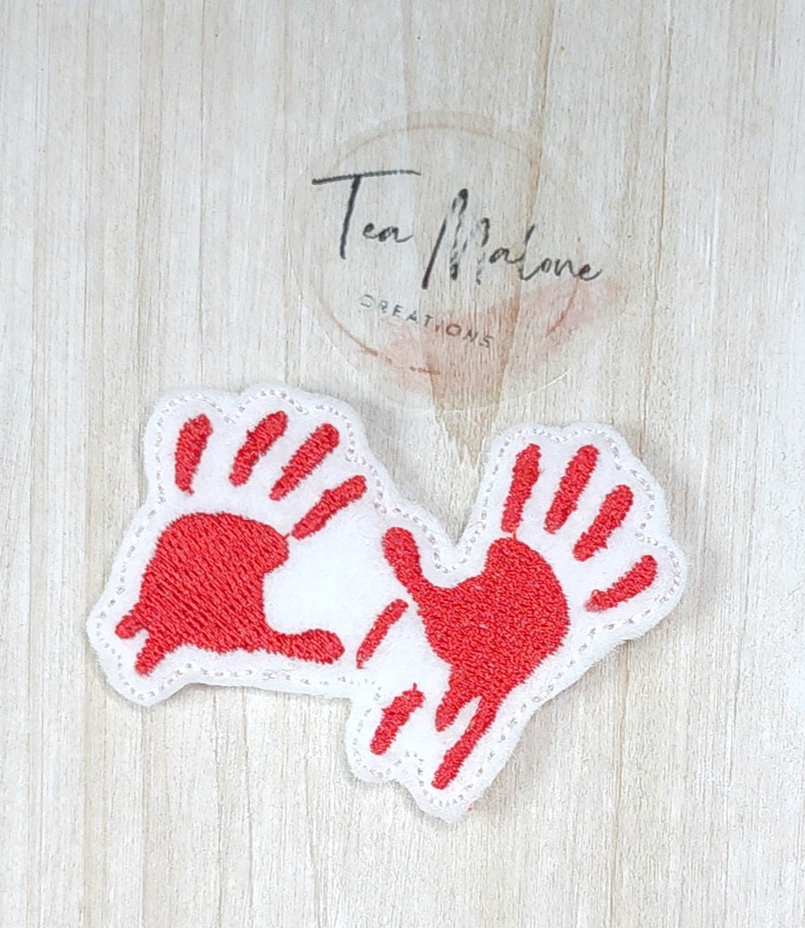 Bloody Hand Prints Embroidery Design