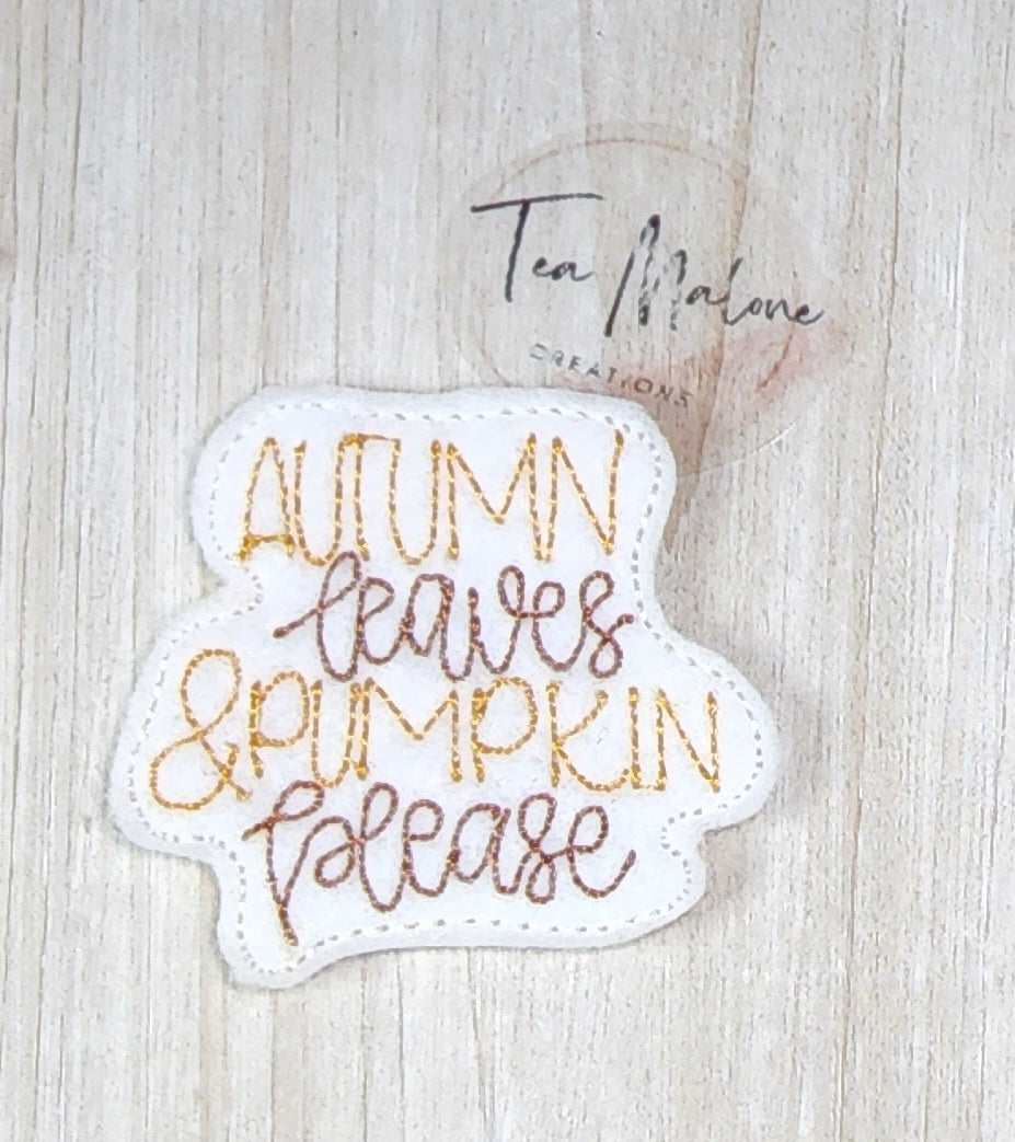 Autumn Leaves Embroidery Design
