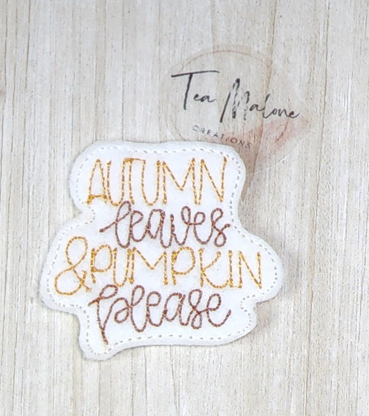 Autumn Leaves Embroidery Design
