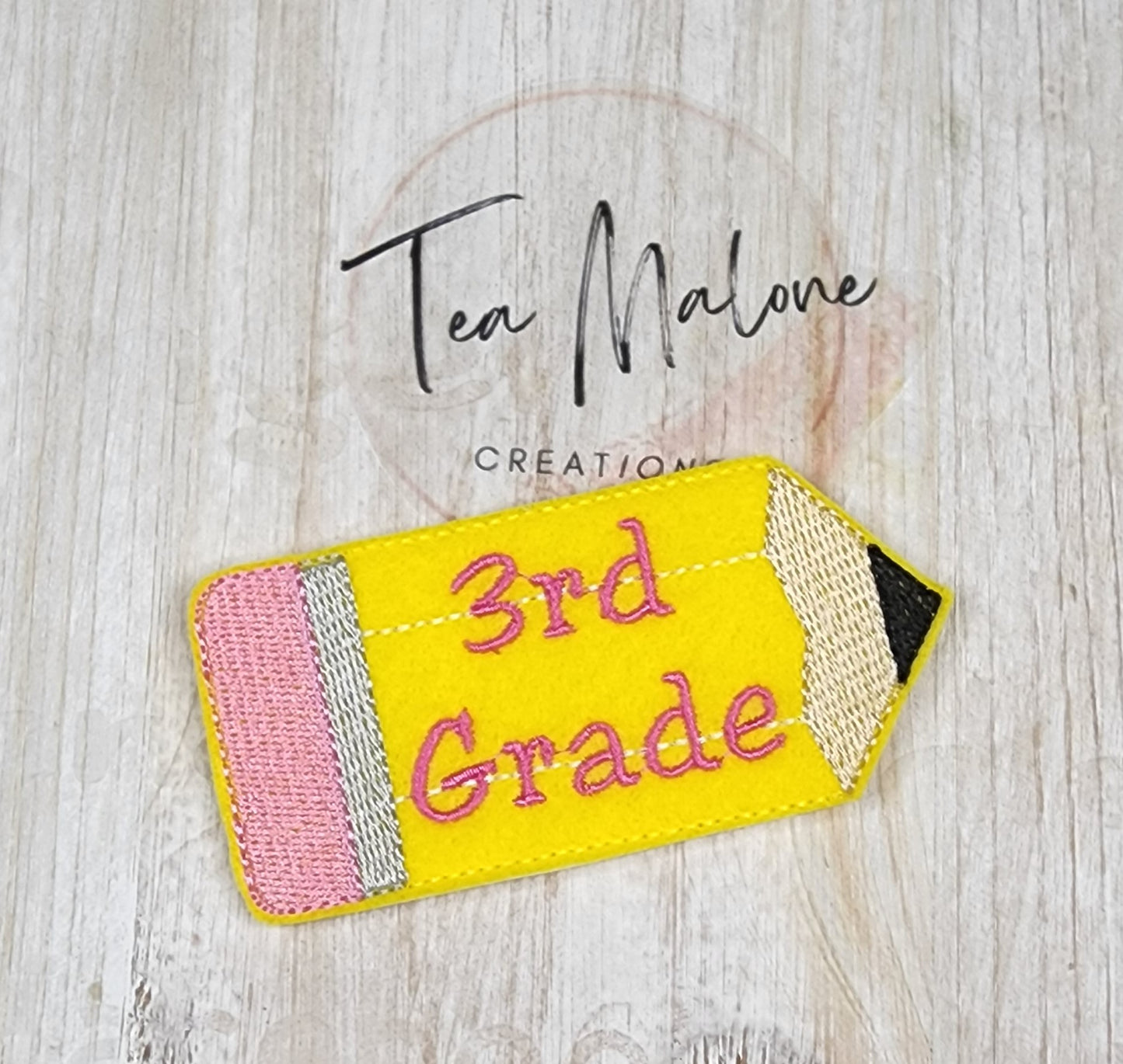 3rd Grade Pencil Headband Slider Embroidery Design