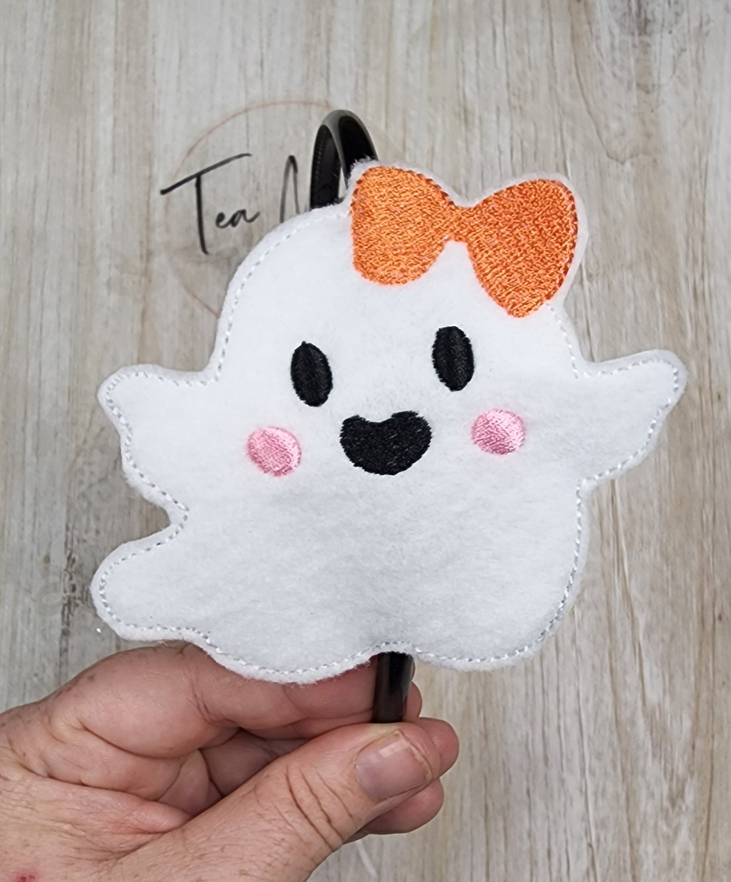 Ghost Cutee Headband Slider Embroidery Design