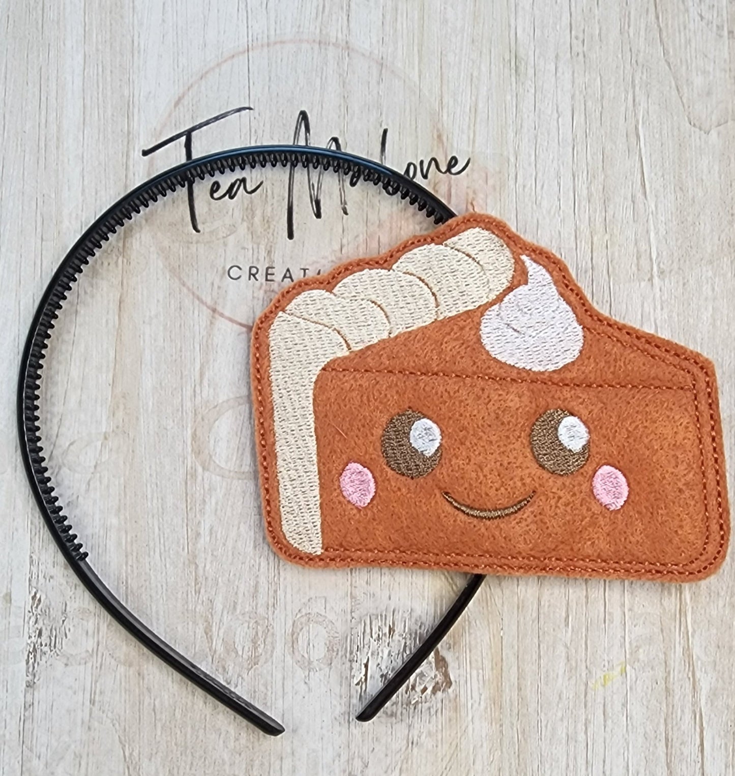 Kawaii Pumpkin Pie Headband Slider Embroidery Design