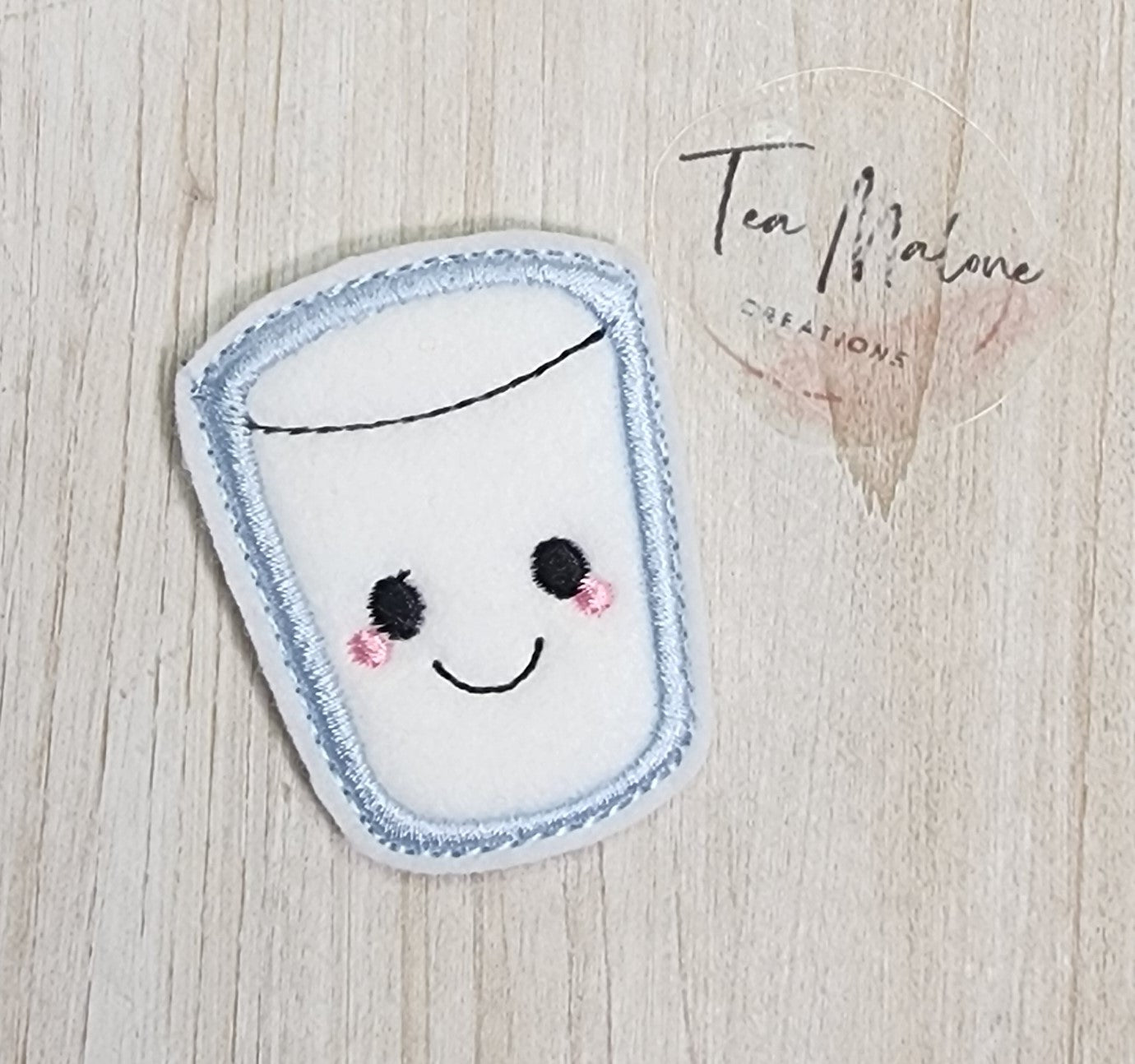 Kawaii Milk Glass Embroidery Design
