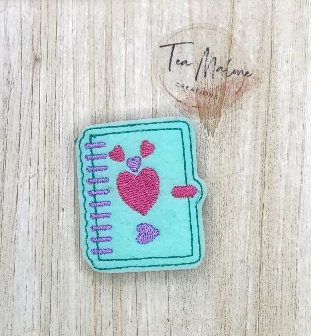 V-Day Diary with Hearts Embroidery Design