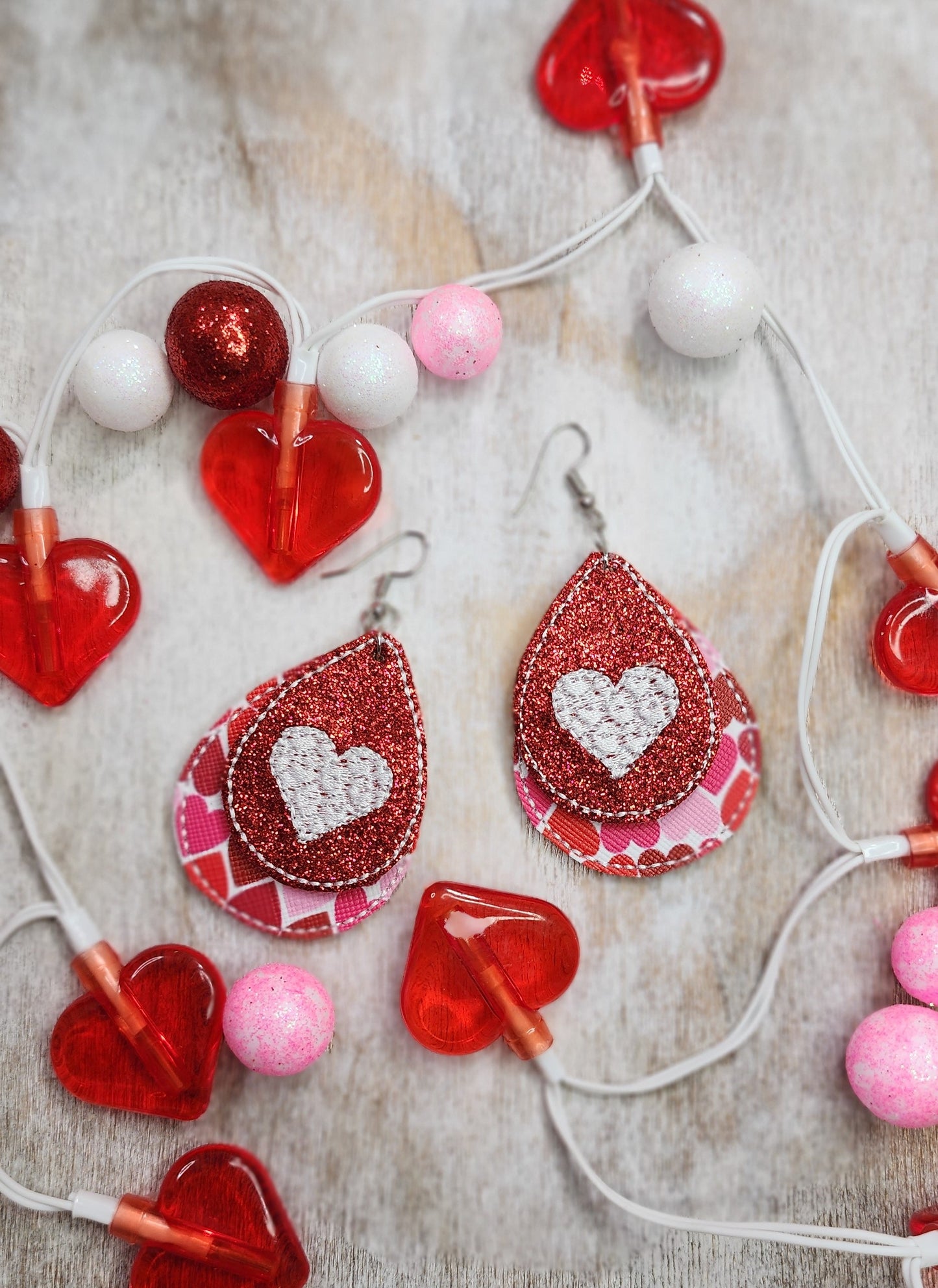 Valentine Earrings Embroidery Design