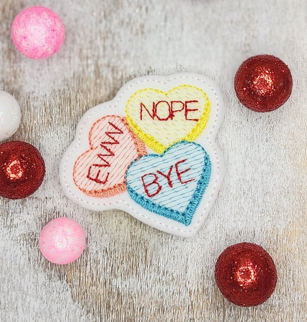 Anti VDay Convo Hearts Embroidery Design