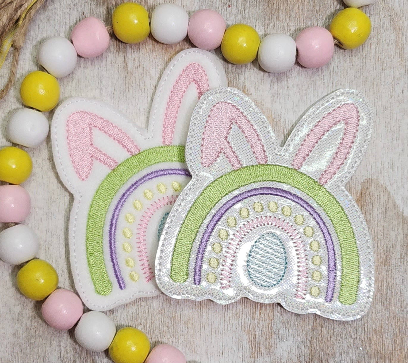 Bunny Rainbow Headband Slider Embroidery Design