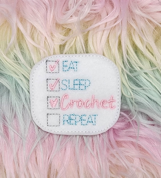Eat Sleep Crochet Embroidery Design