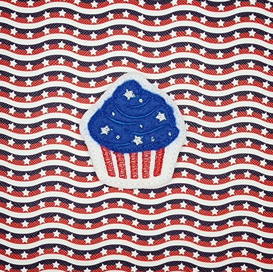 Patriotic Cupcake Embroidery Design