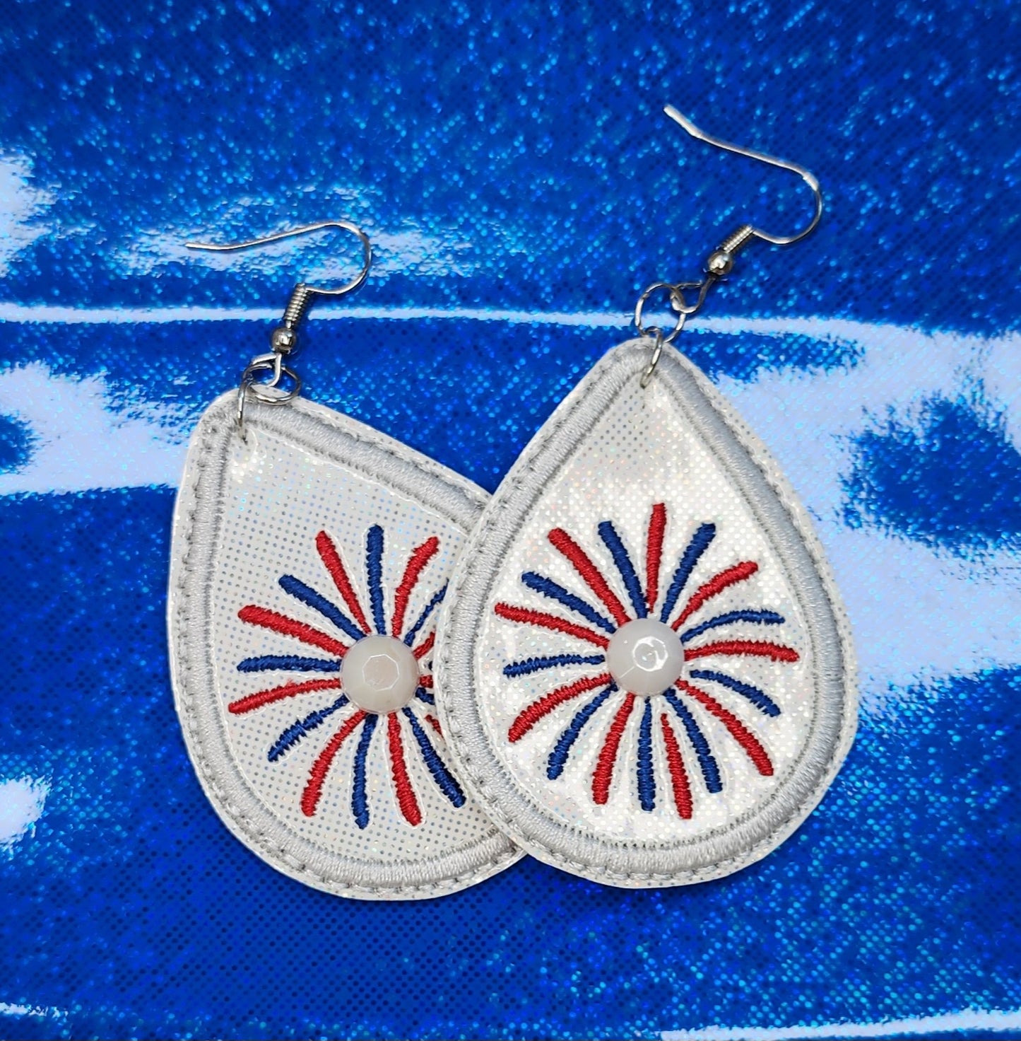 Fireworks Earrings Embroidery Design