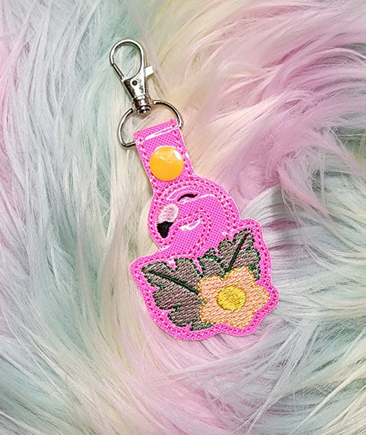 Flamingo Hibiscus Snap Tab