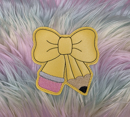 Pencil Bow Headband Slider Embroidery Design