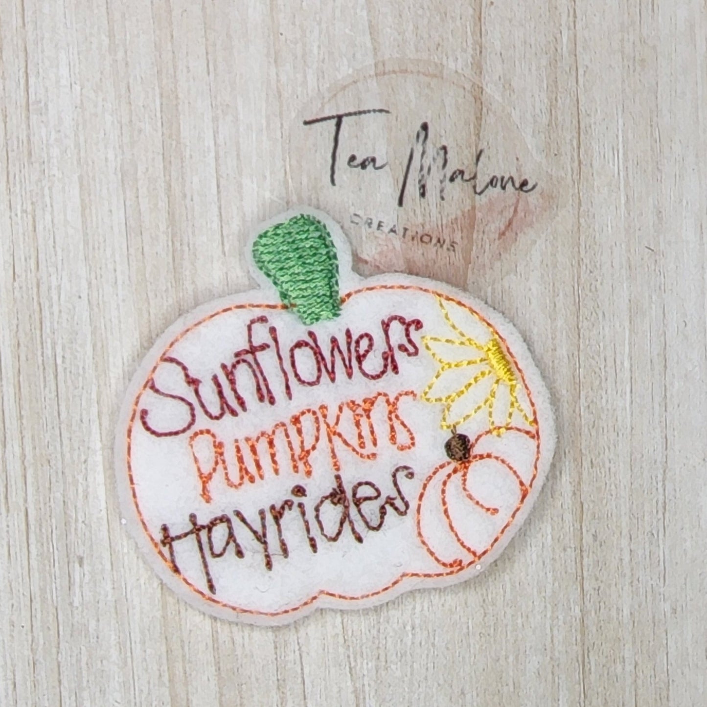 Sunflowers Pumpkins Hayrides Embroidery Design