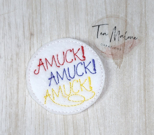 Amuck! Amuck! Amuck! Embroidery Design
