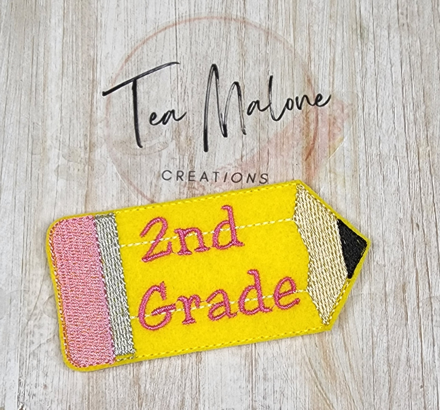 2nd Grade Pencil Headband Slider Embroidery Design