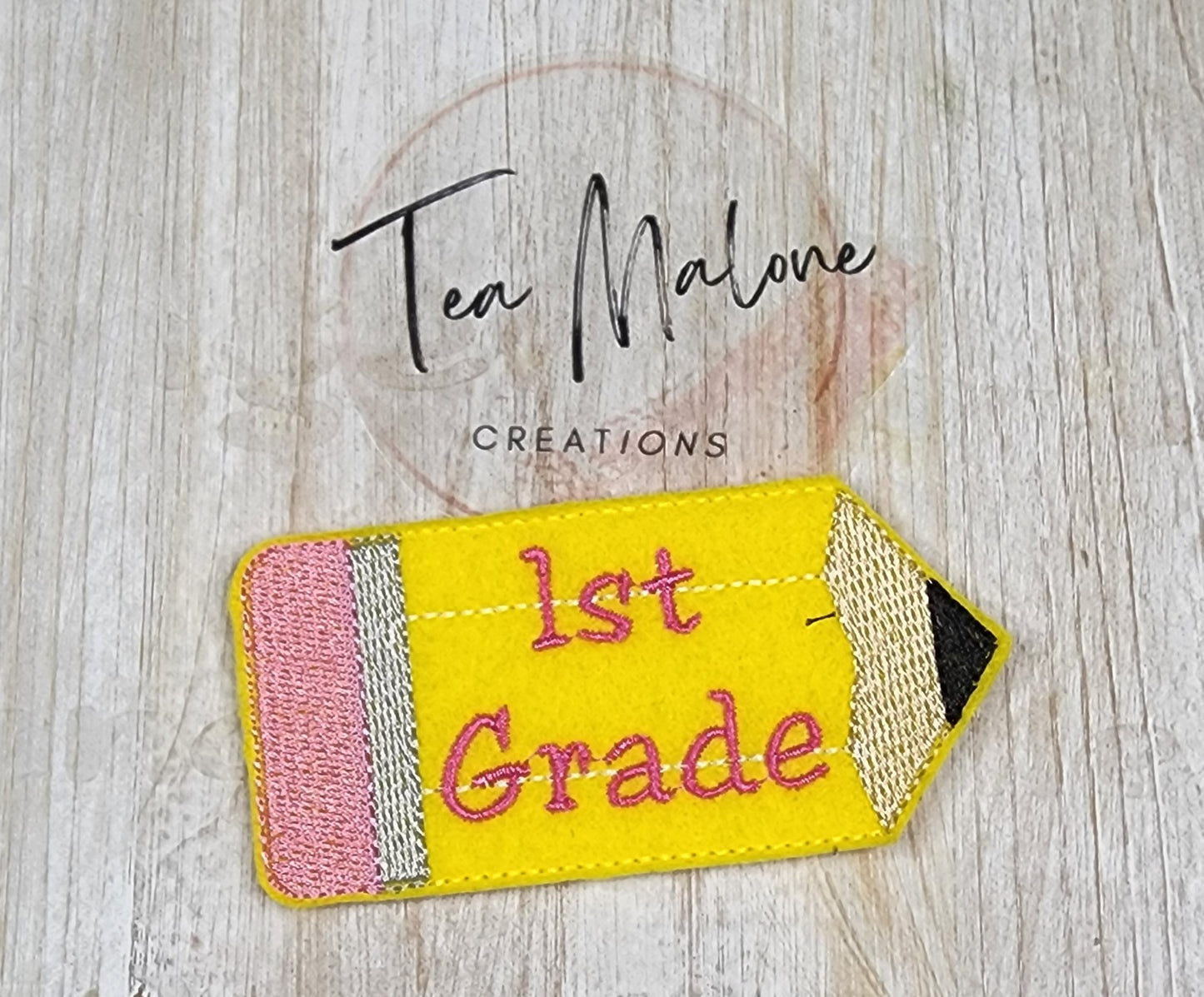 1st Grade Pencil Headband Slider Embroidery Design