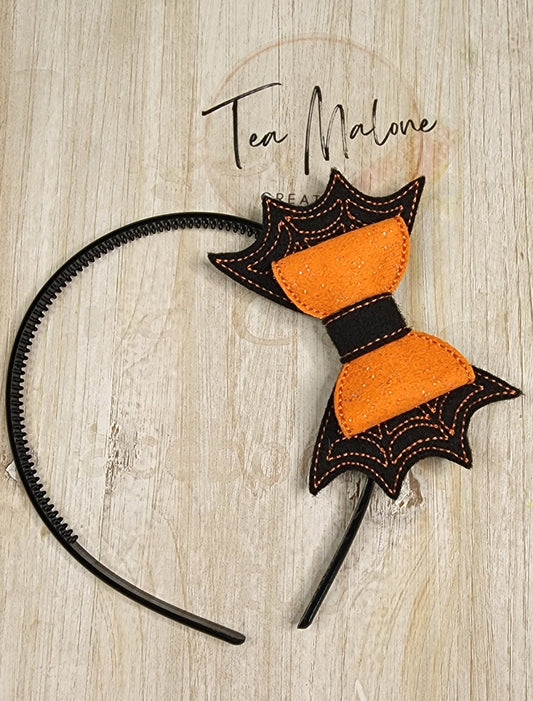 Spider Web Bow Headband Slider Embroidery Design