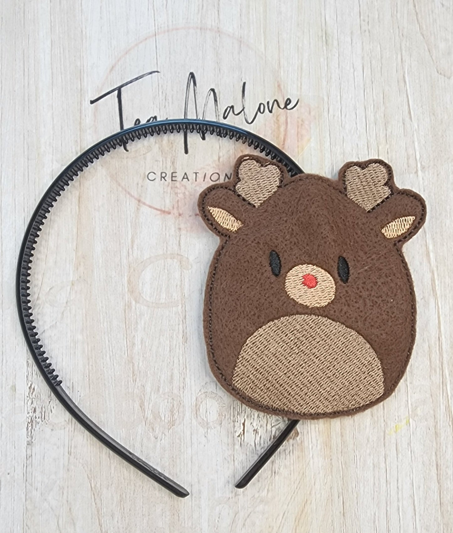 Squishy Reindeer Headband Slider Embroidery Design