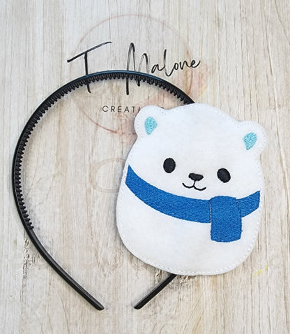Squishy Polar Bear Headband Slider Embroidery Design