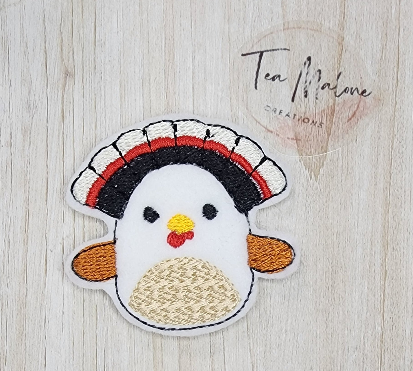 Squishy White Turkey Embroidery Design