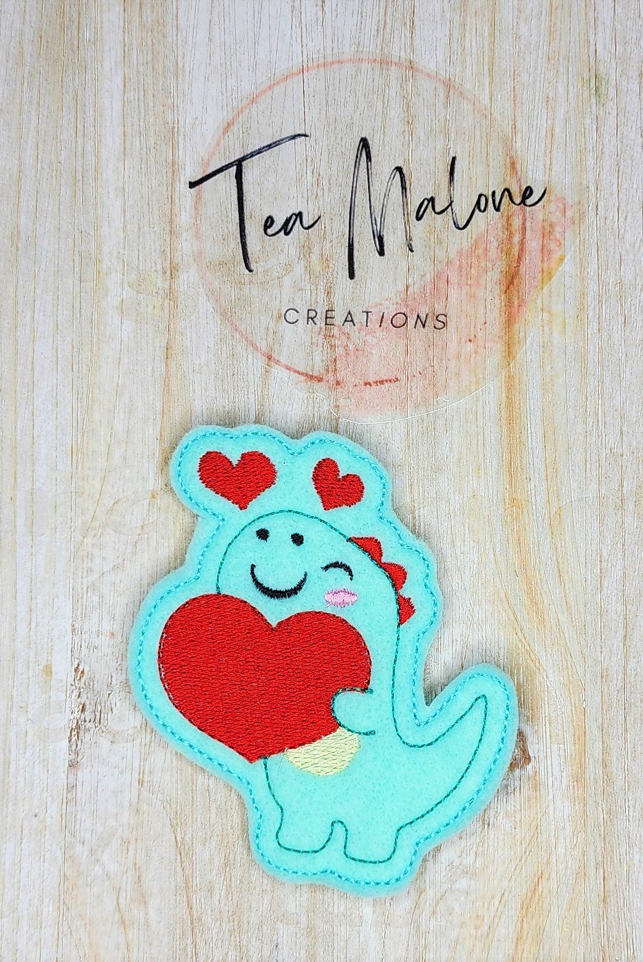 Valentine Dino Headband Slider Embroidery Design