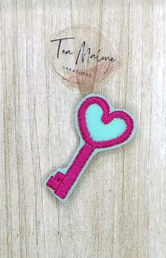 Heart Key Embroidery Design