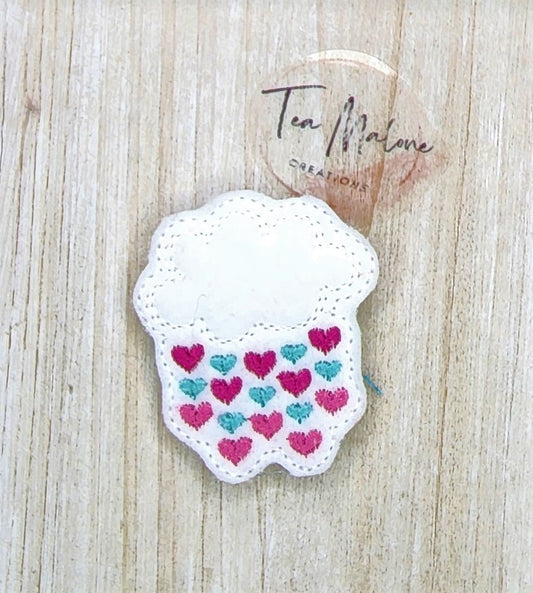 Raincloud with Hearts Embroidery Design