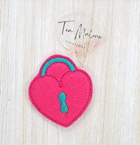 Heart Lock Embroidery Design