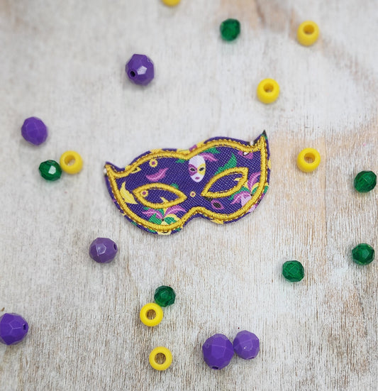 Satin Mardi Gras Mask Embroidery Design