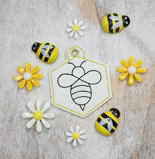 Bee Key Chain Embroidery Design