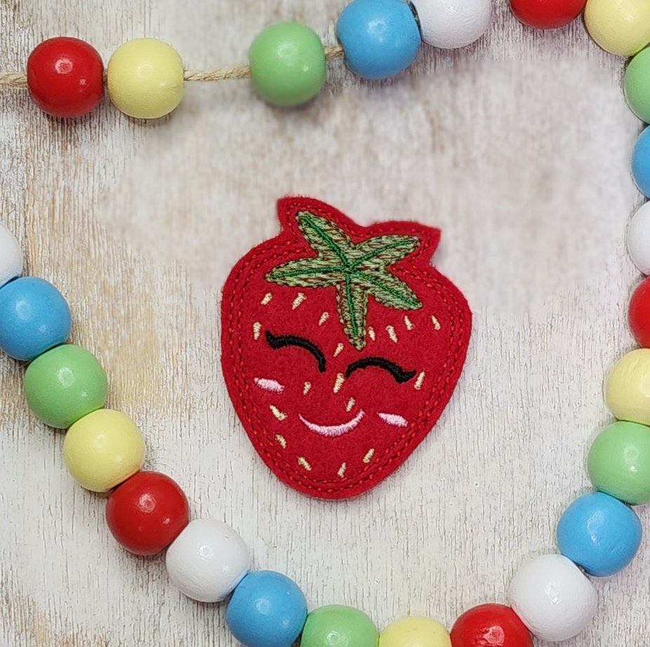 Cute Strawberry Embroidery Design