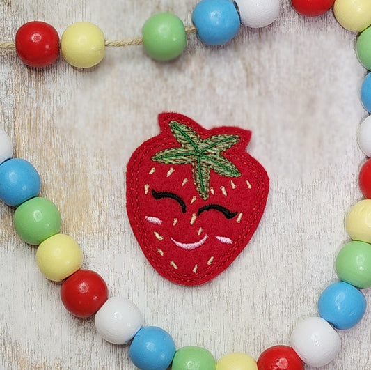 Cute Strawberry Embroidery Design