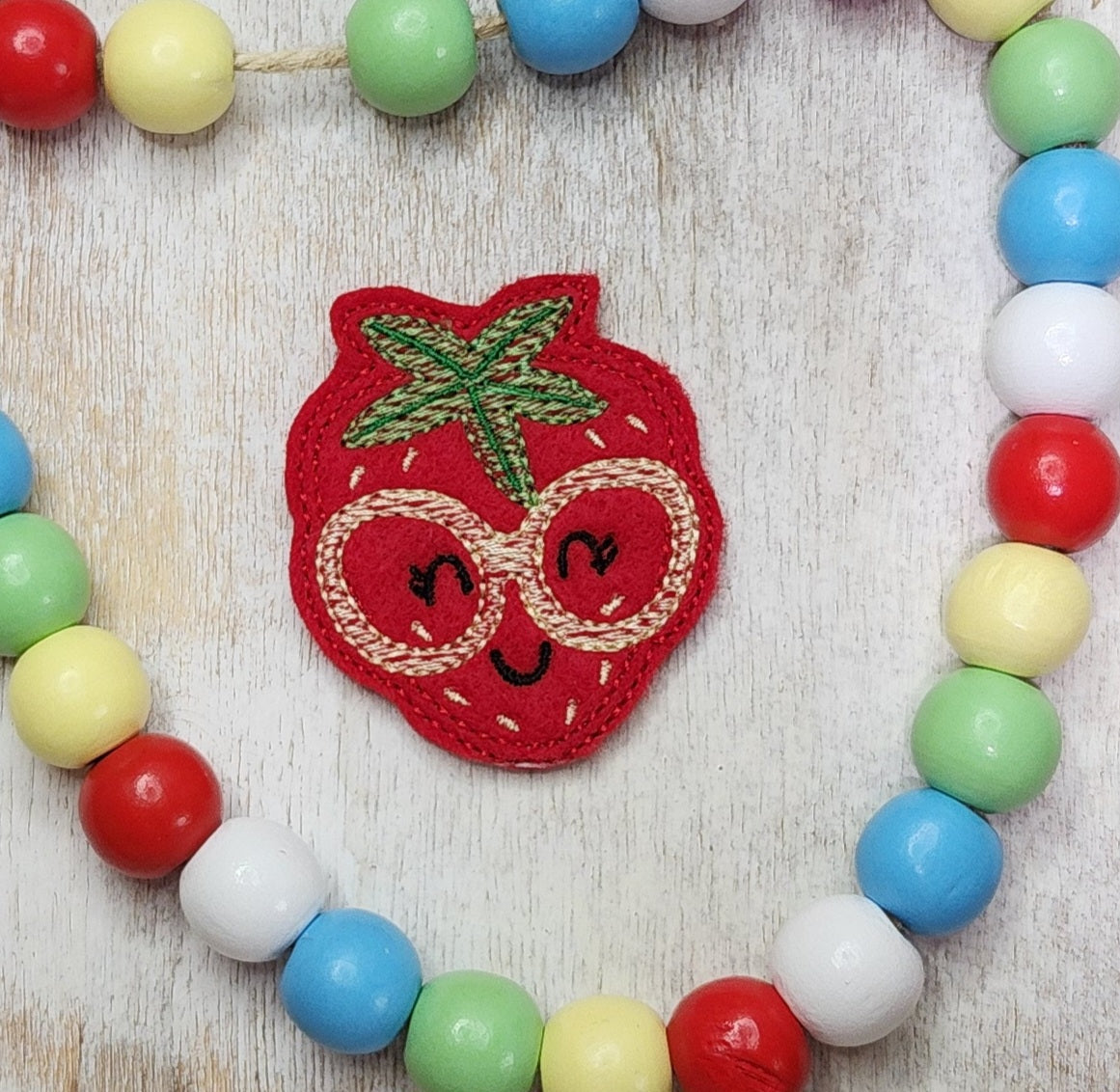 Geeky Strawberry Embroidery Design