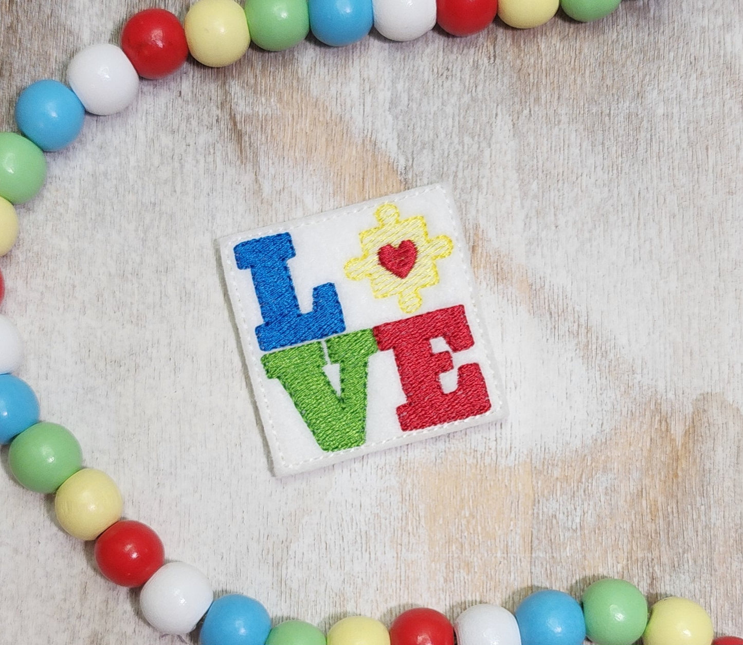 Autism Love Embroidery Design