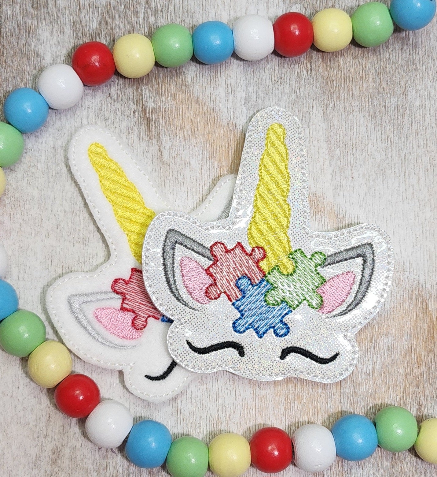 Autism Unicorn Headband Slider Embroidery Design