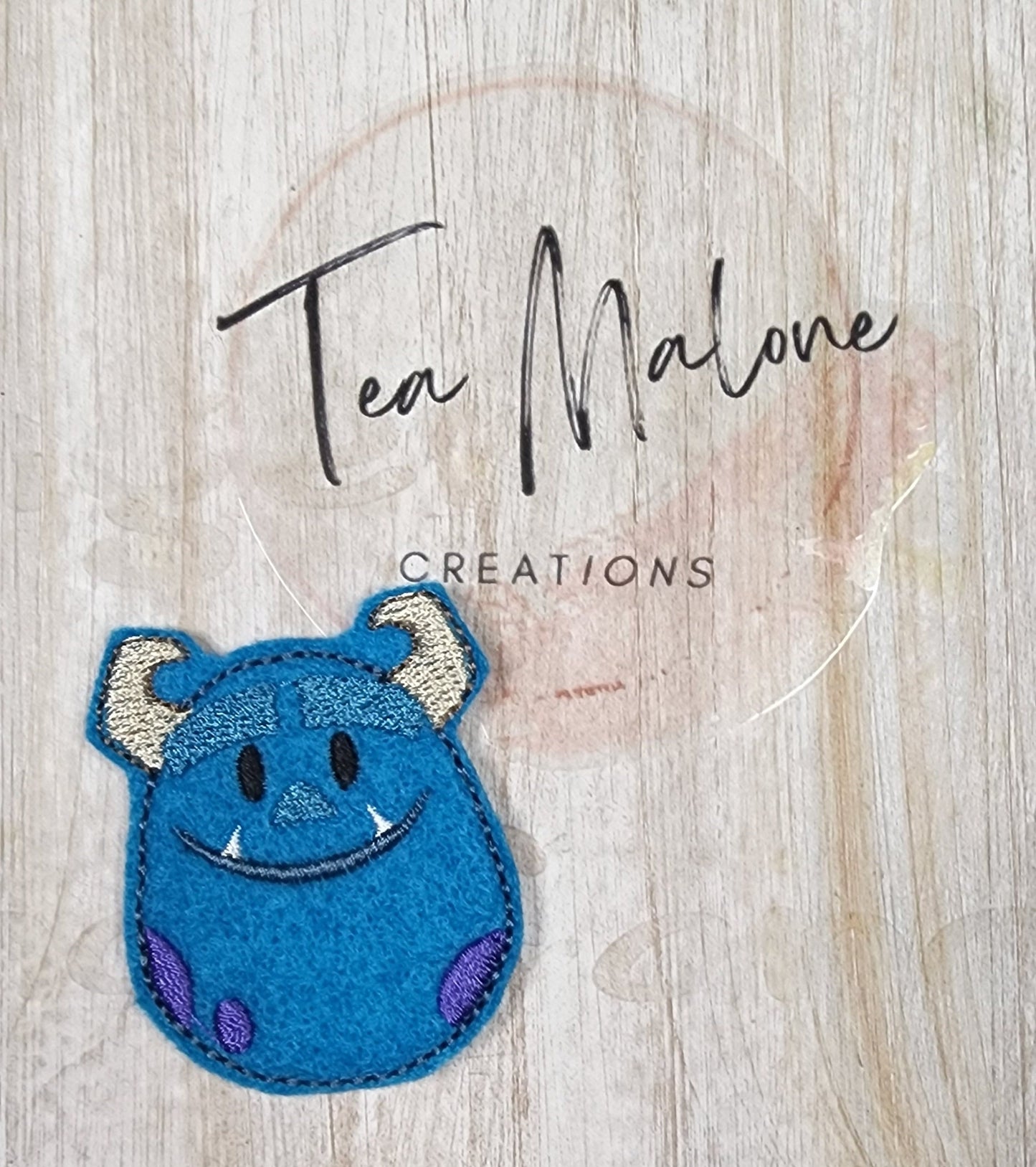 Blue Monster Embroidery Design